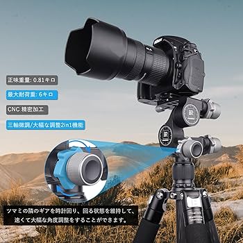 Amazon | 3Wayギア雲台 プロフェッショナル カメラ三脚用 ギア